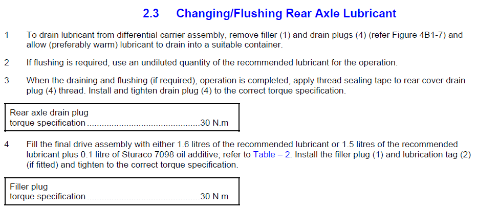 Rear Differential Service Guide Holden Adventra