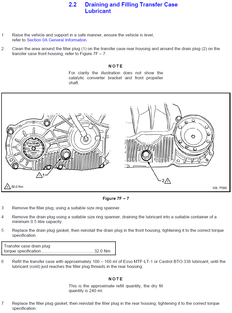Center Differential & Transfer Case Service Guide Holden Adventra